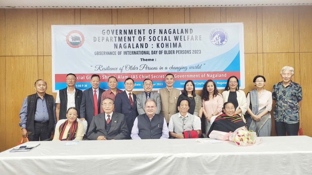 Nagaland Chief Secretary J Alam and others at International Day of Older Persons in Kohima on October 1. (Morung Photo)