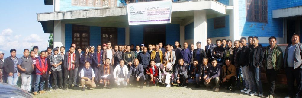 Dignitaries with participants of seminar on prevention & remedies of African Swine Fever at Pfutsero on October 28.