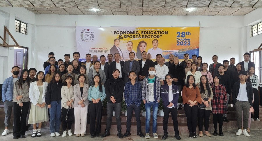 Neichute Doulo with PWUK officials and participants of the seminar on October 28 in Kohima. (Morung Photo)