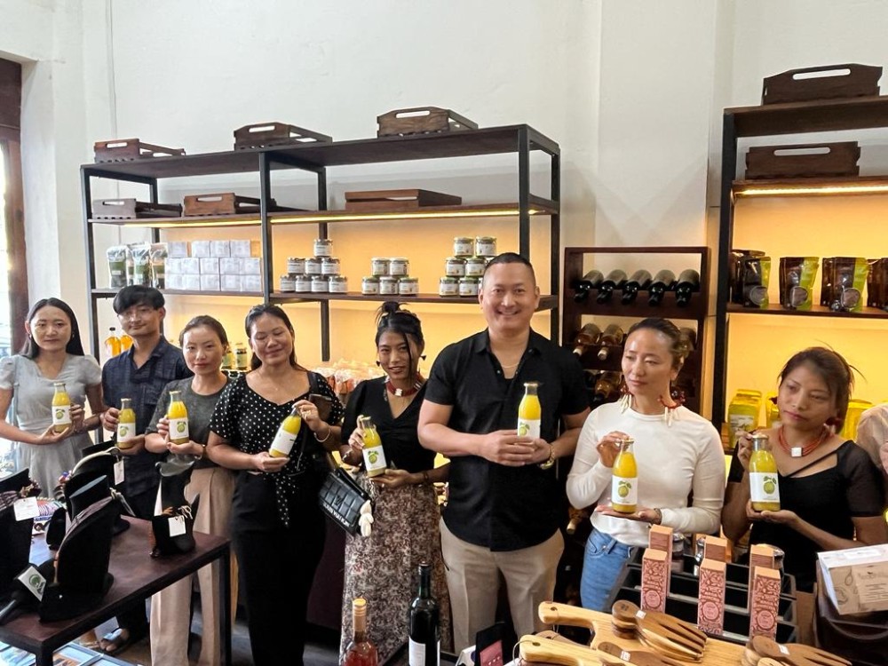 Launch of the product, ‘Gol Nemu Juice,’ at the Made in Nagaland store, CT Square Chümoukedima on October 28 (Morung Photo).