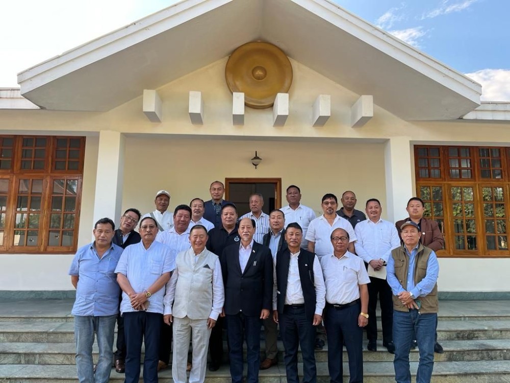 Chief Minister Neiphiu Rio along with the members of Planning Committee and Finance Committee of the Sekrenyi Festival 2024 at Sovima on Thursday.