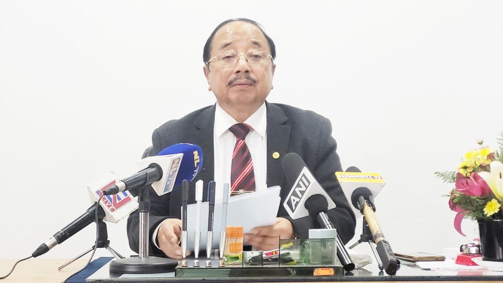 MLA Imkong L Imchen addressing press conference in Kohima on November 7. (Morung Photo)