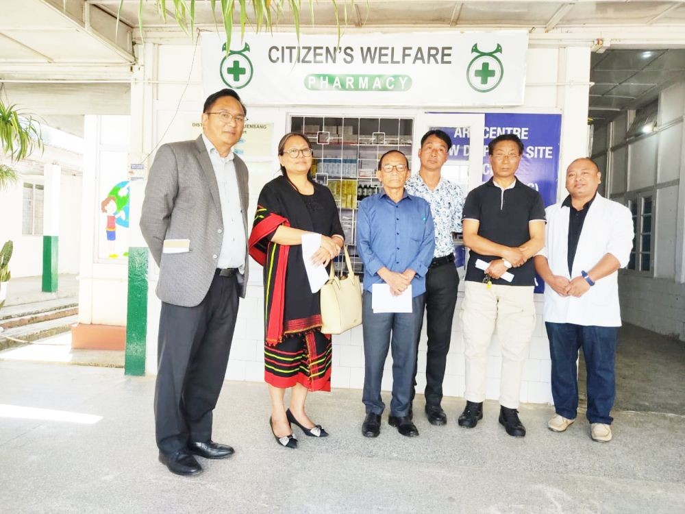 Deputy Commissioner Lithrongla Tongpi Rutsa, Nodal Officer Dr Tochi during the inauguration of the Citizen's Welfare Pharmacy at Tuensang District Hospital on November 1. (Morung Photo)