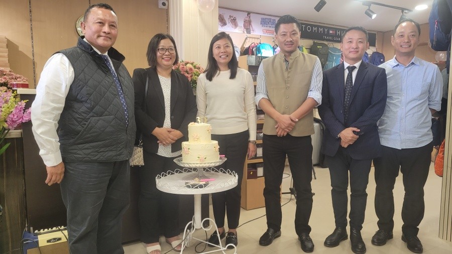 Advisor Hekani Jakhalu Kense with others during 30th anniversary celebration of K.A.K on November 1 in Kohima. (Morung Photo)