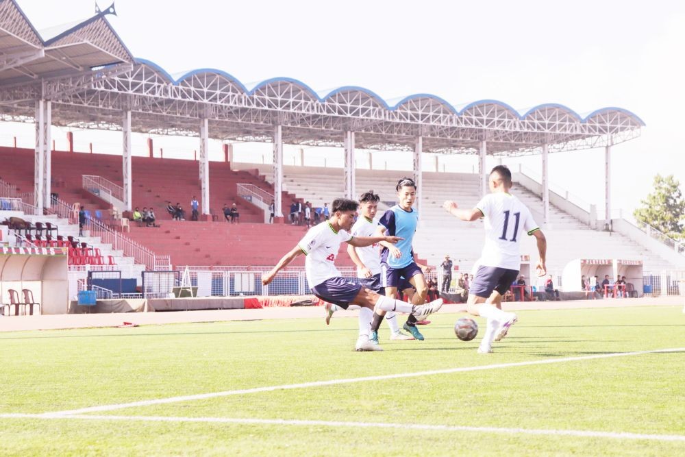 In a match between St Xavier’s College and Peace United FC on November 4.