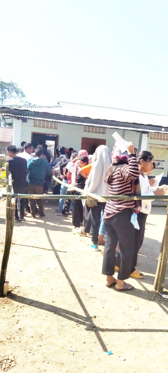 Electors queued up to cast their votes in the bye-election for the 43-Tapi Assembly Constituency on November 7. (Image Courtesy: AIR News Kohima/X)