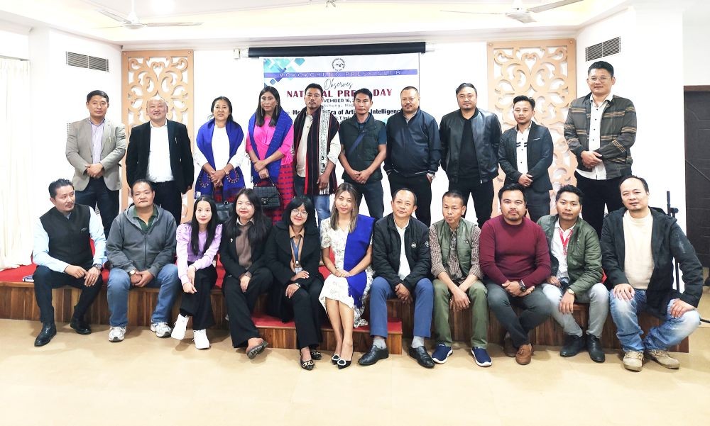 Members of the Mokokchung Press Club along with other dignitaries during the observation of National Press Day in Mokokchung on November 16.