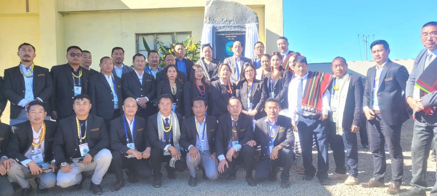 Chief Minister Neiphiu Rio and others during golden jubilee celebration of CYYO at Chiechama on December 11. (Morung Photo)