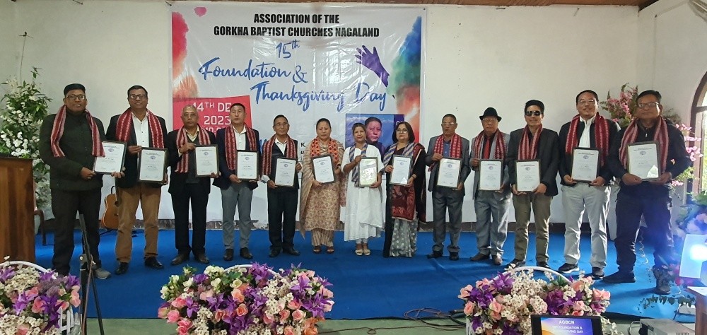 AGBCN Core Committee members and former leaders during the 15th Foundation and Thanksgiving Day held at its headquarters in Singrijan on December 14.