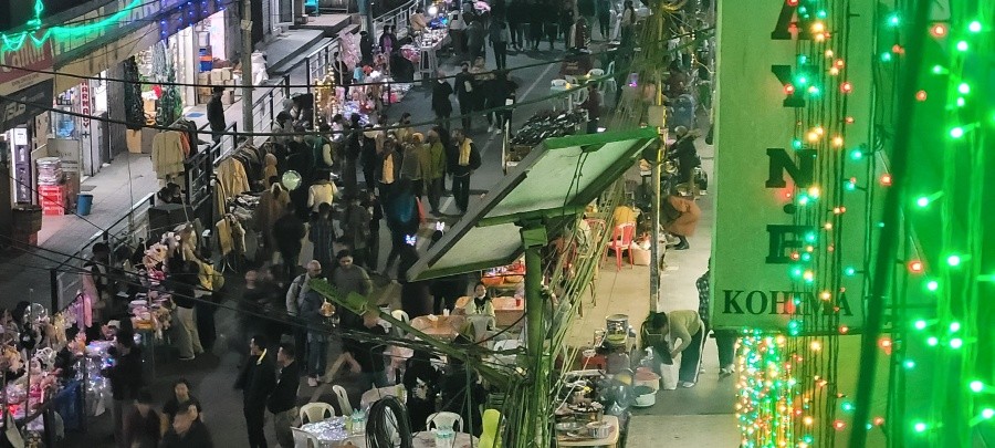 People seen thronging at the Night Carnival in main town Kohima on December 2. (Morung Photo)