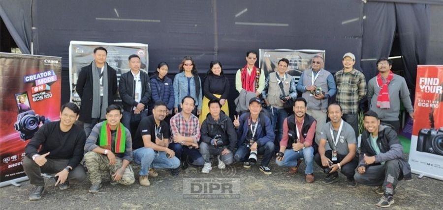 Canon held an advanced workshop on advanced photography, benefits of mirrorless technology at HIP Fest gallery at the Naga Heritage Village Kisama on the Day 3 of the Hornbill Festival on December 3. (DIPR Photo)