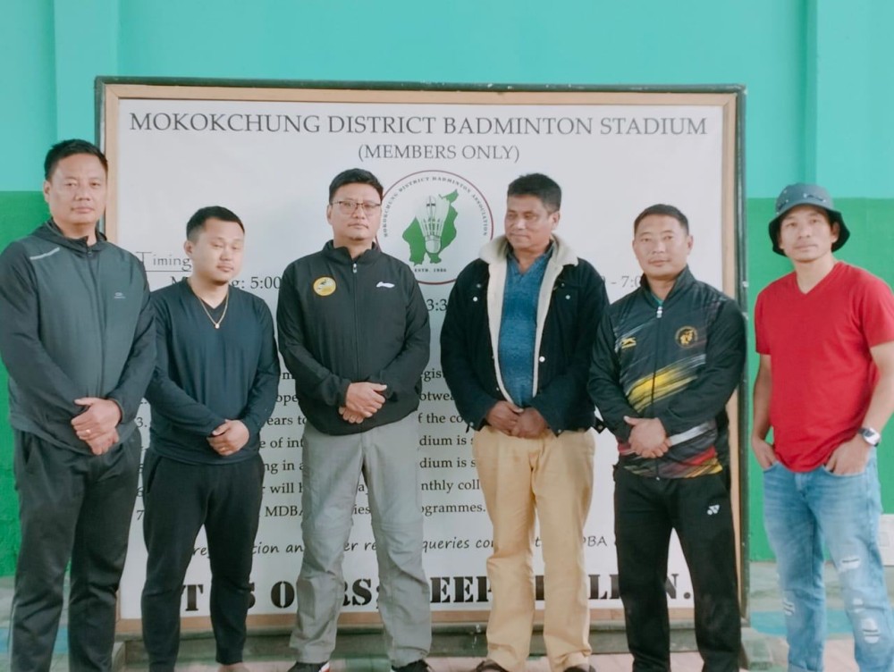 Members and Officials of Mokokchung District Badminton Association after a press conference held at MDBA Badminton stadium, Mokokchung on December 1. (Morung Photo)