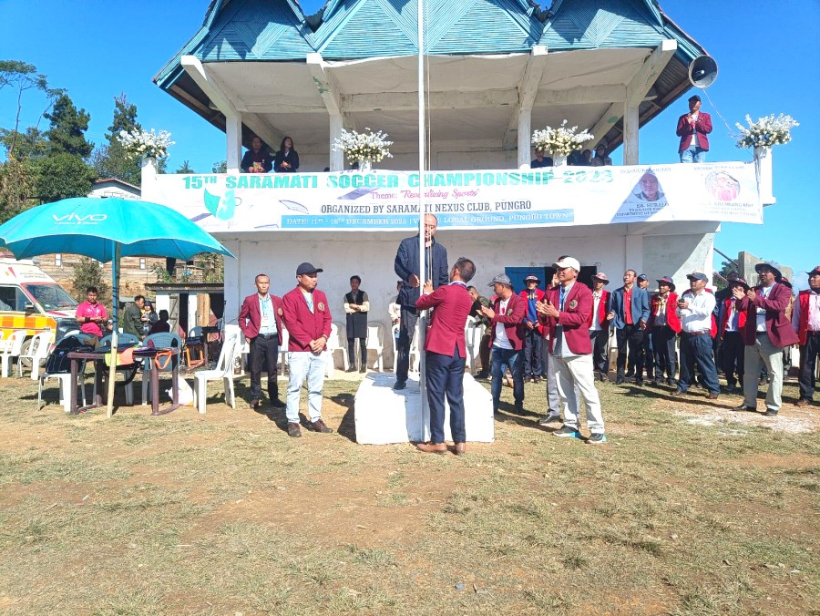 A moment during the inaugural function of the 15th Saramati Soccer Championship which kicked off on November 11 at Pungro.