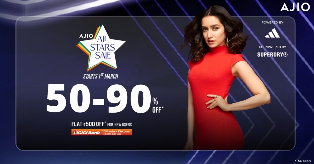 AJIO ‘All Stars Sale’ starts March 1; 6000+ brands, get up to 50-90% off