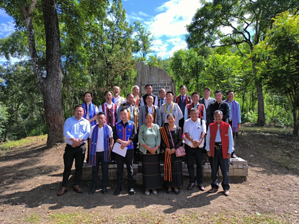 Members of the Pochury Students' Union and others during the commemoration of the 64th Pochury Black Day Anniversary at Sacred Freedom Park in Matikhrü village on September 6.