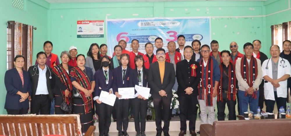 DC Zunheboto Rahul Mali Bhanudas, IAS, with others during the culmination of Ayushman Pakhwada celebrations at the District Hospital conference hall.