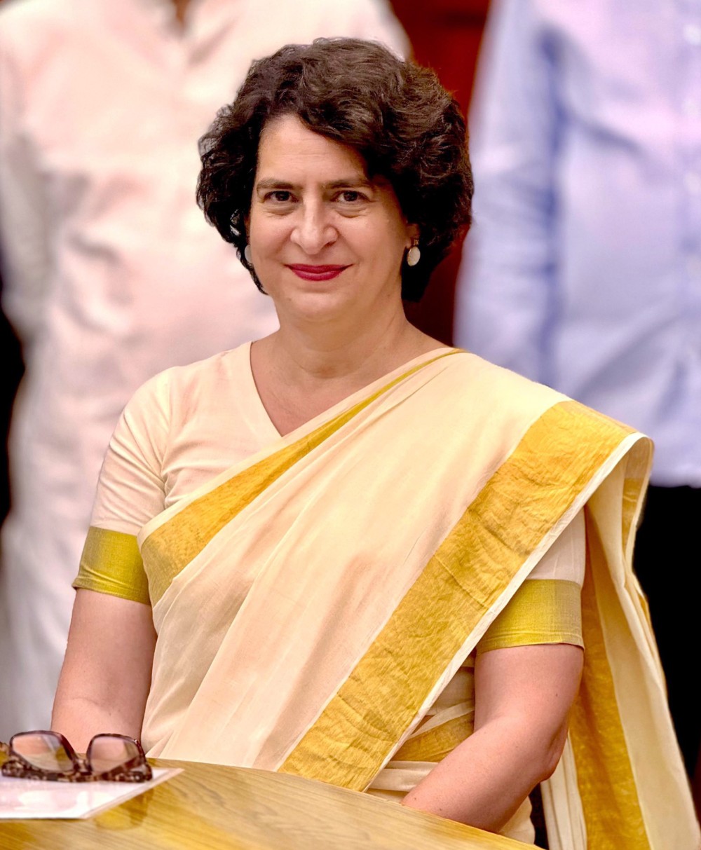 Congress leader Priyanka Gandhi Vadra takes oath as the Lok Sabha MP from Kerala's Wayanad at Parliament House during the Winter Session, in New Delhi on Thursday , November 28, 2024. (Photo: IANS)