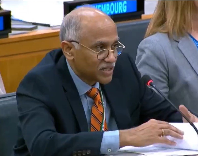 India’s Permanent Representative P Harish speaks at the meeting of the Intergovernmental Negotiations on United Nations Security Council reform on Tuesday, April 14, 2025. (Photo Source: PMI)