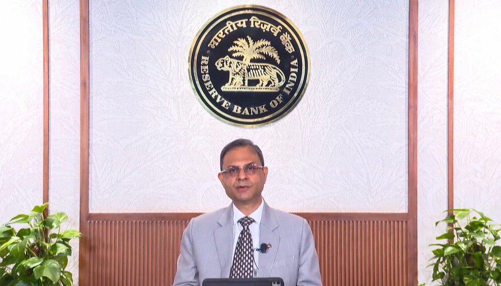 Reserve Bank of India (RBI) Governor Sanjay Malhotra addresses a press conference on monetary policy in Mumbai, Friday, June 06, 2025. (Photo: IANS/Video Grab)