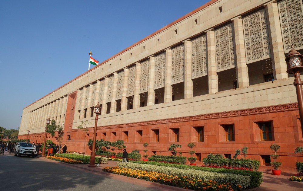 A view of the Parliament House during the Winter Session in New Delhi on Friday, December 13, 2024. (IANS File Photo)