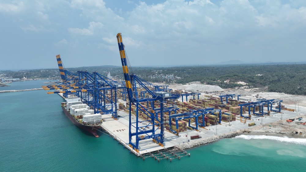 A view of the newly inaugurated Vizhinjam International Deepwater Multipurpose Seaport in Thiruvananthapuram, Kerala, Friday, May 02, 2025. (Photo: IANS)