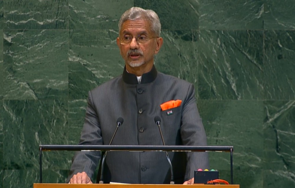 External Affairs Minister S Jaishankar speaks at the United Nations General Assembly on Saturday, September 27, 2025. (Photo: UN)