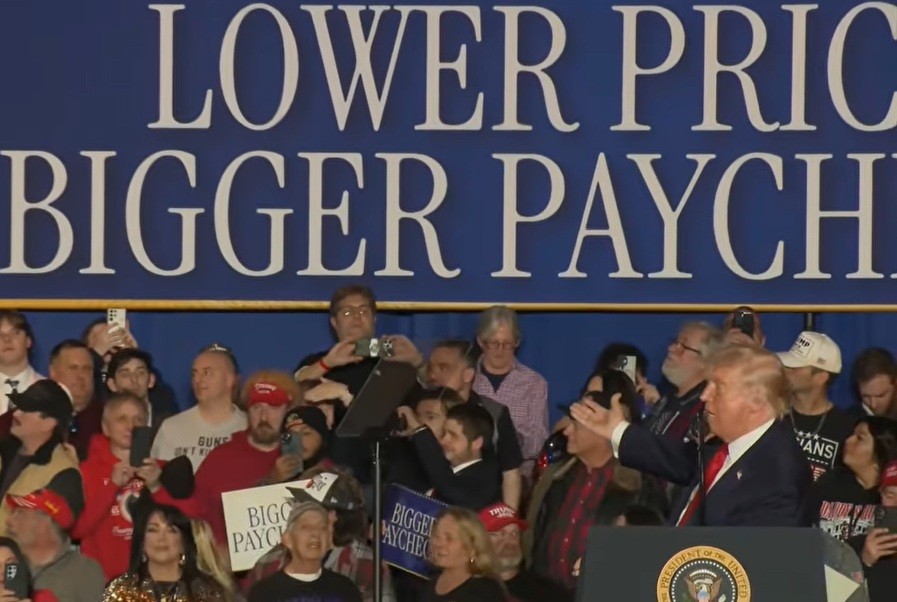 US President Donald Trump speaks at a rally in Mount Airy in Pennsylvania on Tuesday, December 9, 2025. (Photo Source: White House)