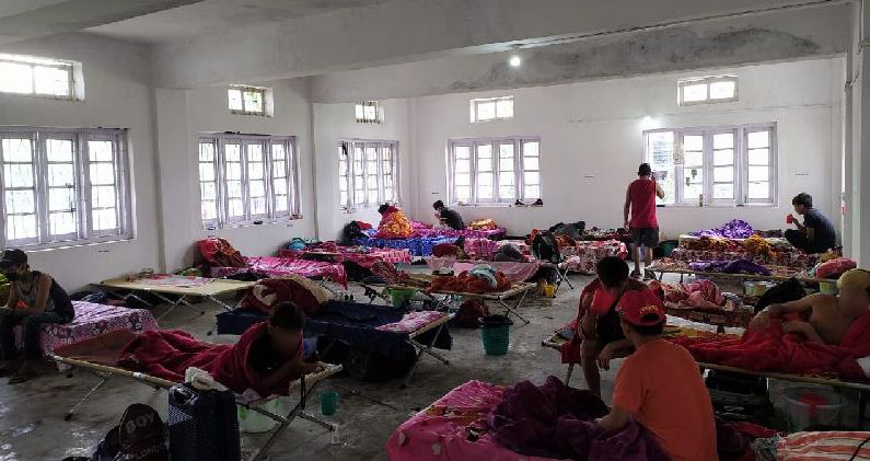A view of one of the rooms in the Sao Chang College  Quarantine Centre in Tuensang.