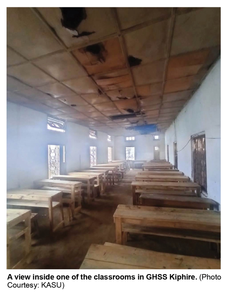 A view inside one of the classrooms in GHSS Kiphire. (Photo Courtesy: KASU)